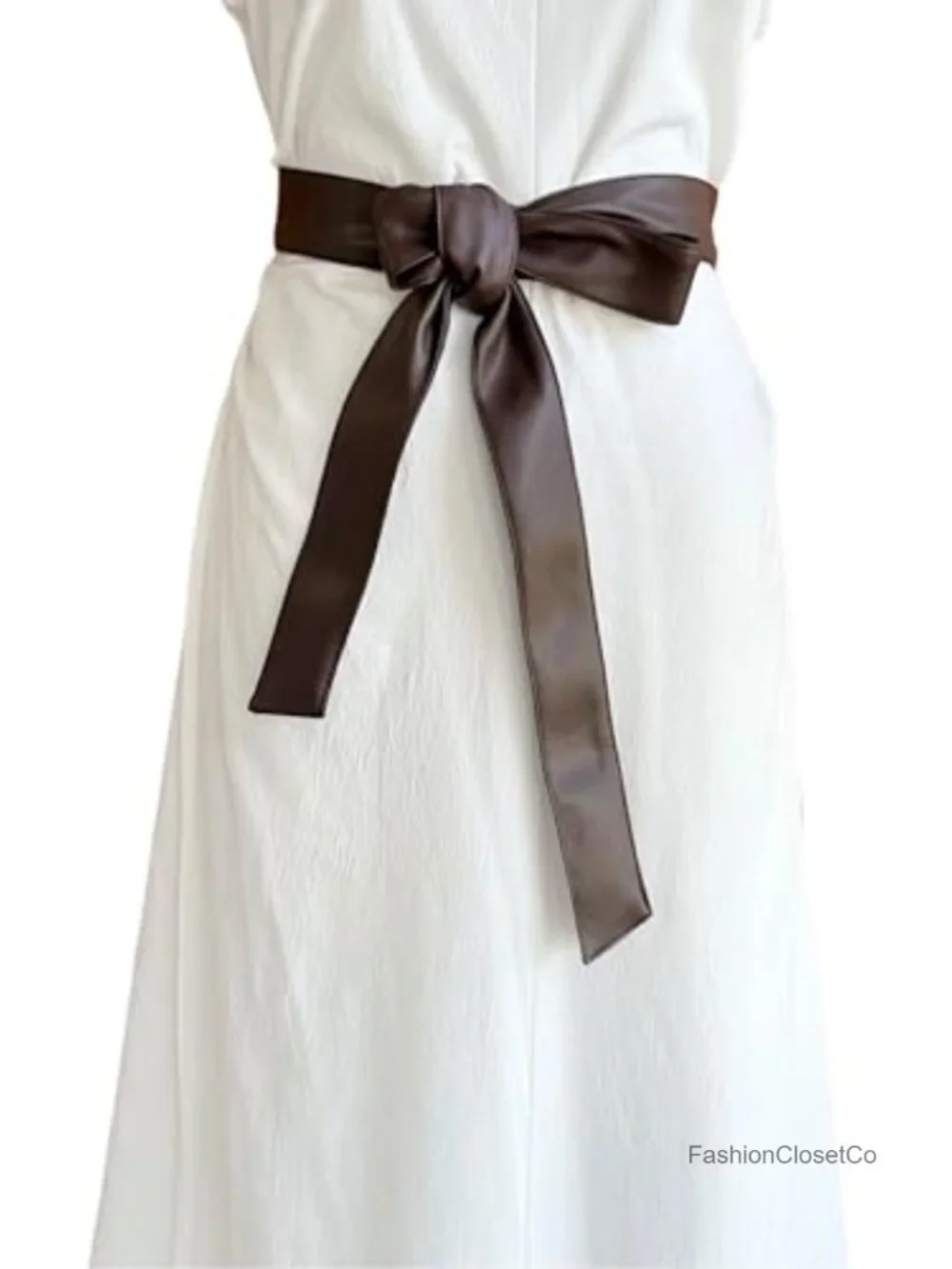 Women PU Leather Sash Belt for Dress Coat Wrap Tie Waist 69 inches